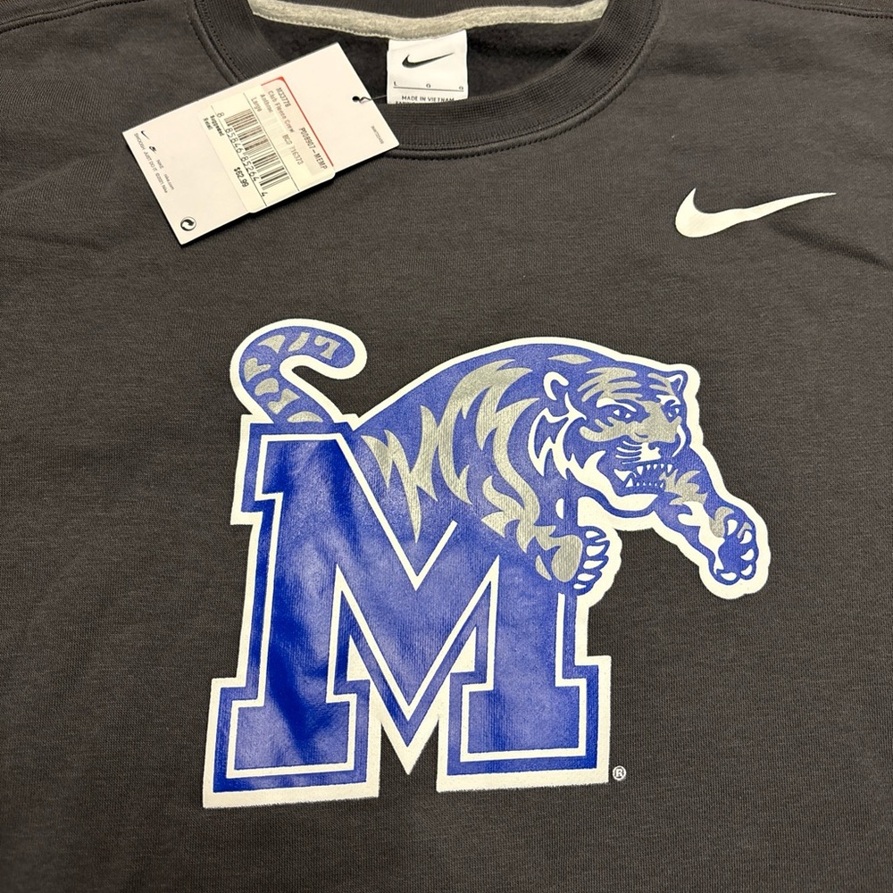 Nike University Of Memphis Tigers Sweatshirt Mens Size Large Gray NEW - Picture 2 of 9